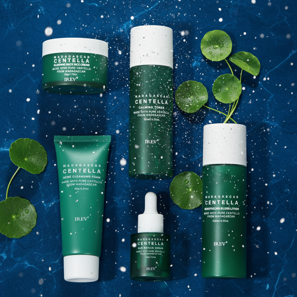 Kit Skincare Centella Asiatica 5 Peças — Calmante & Reparador