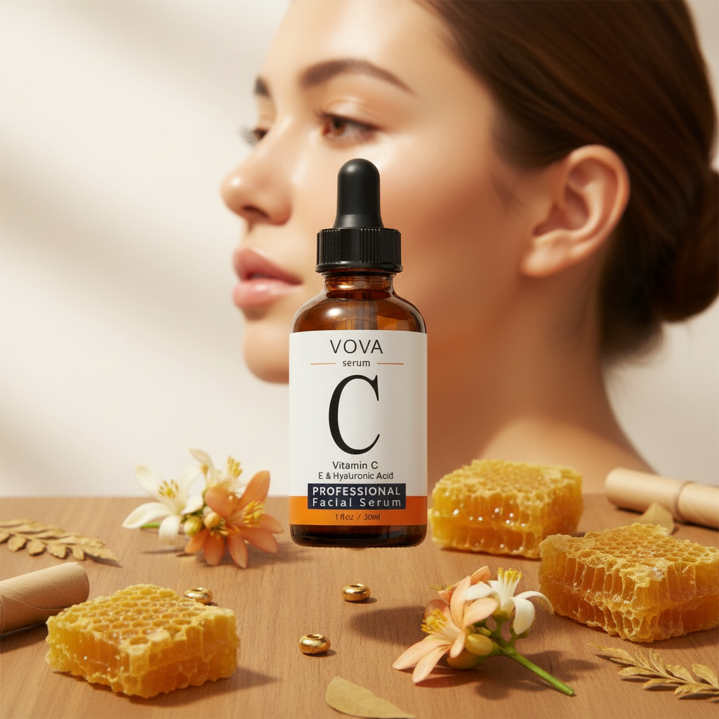 Sérum Facial Profissional de Vitamina C VOVA — Vitamina E, Ácido Hialurónico e Ceramida 30ml