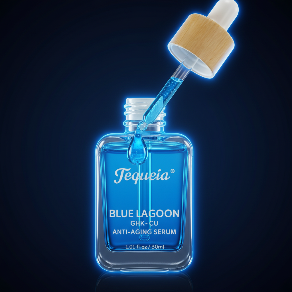 Sérum Calmante de Peptídeos de Cobre Azul GHK-Cu TEQUEIA - Essência Reparadora de Barreira de Dupla Fase para a Longevidade da Pele - 30 ml
