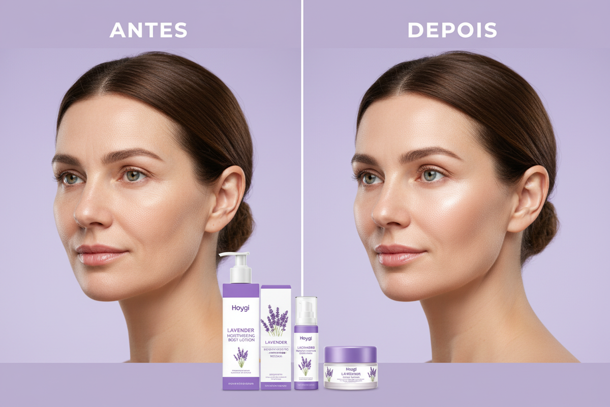 Linha Lavanda — Hidratante Corporal, Creme de Olhos e Creme Facial