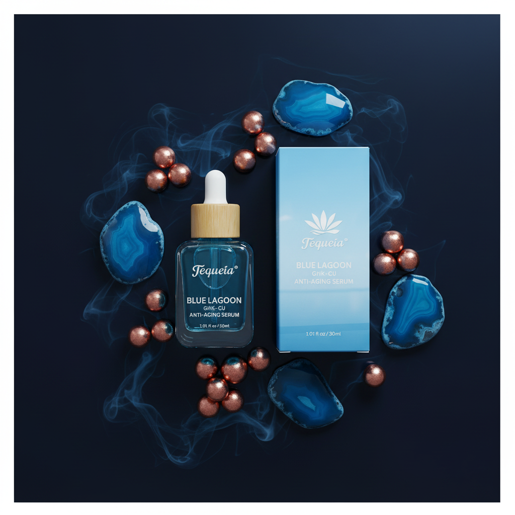 Sérum Calmante de Peptídeos de Cobre Azul GHK-Cu TEQUEIA - Essência Reparadora de Barreira de Dupla Fase para a Longevidade da Pele - 30 ml
