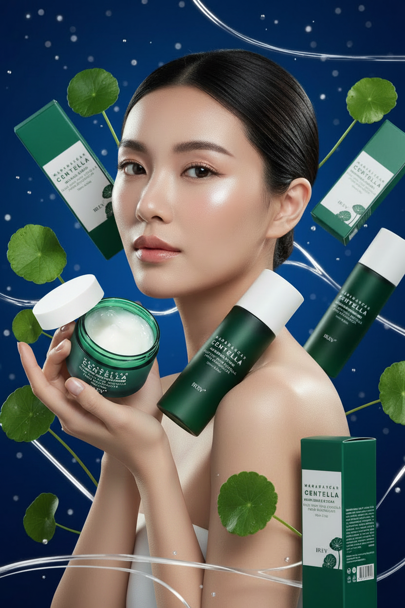 Kit Skincare Centella Asiatica 5 Peças — Calmante & Reparador