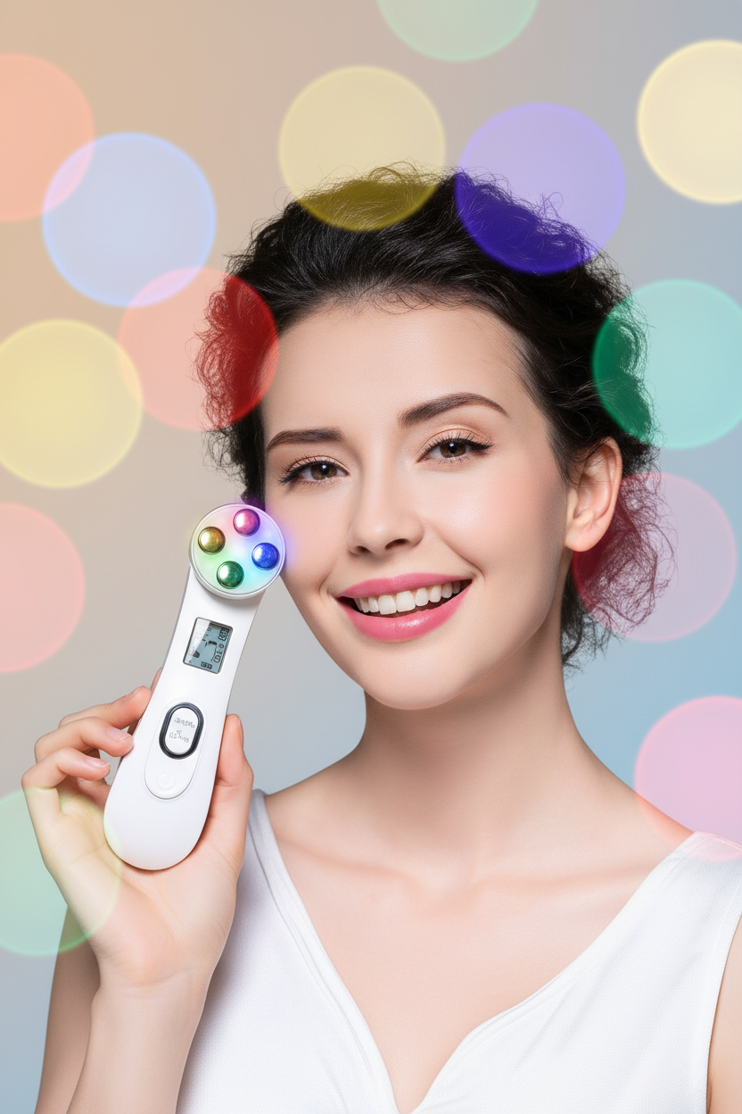Dispositivo de Beleza de RF com Fototerapia LED – Rejuvenescimento e Antienvelhecimento da Pele