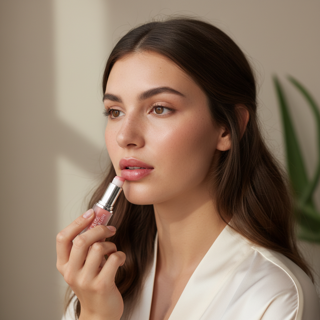 Batom Gloss de Aloe Vera que Muda de Cor Hidratante Anti-ressecamento Dessalinização Bálsamo Labial para Ranhuras Finas