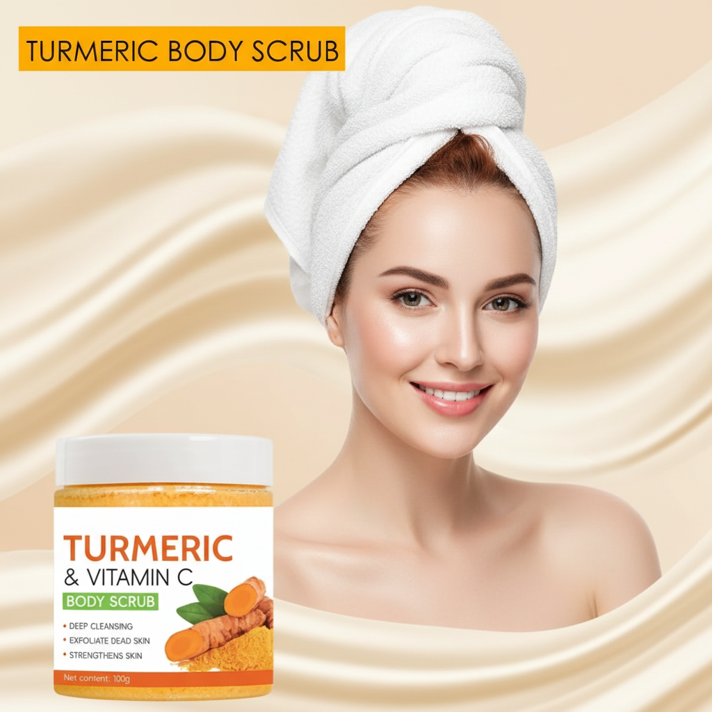 Esfoliante Facial e Gel de Limpeza Corporal de Curcuma