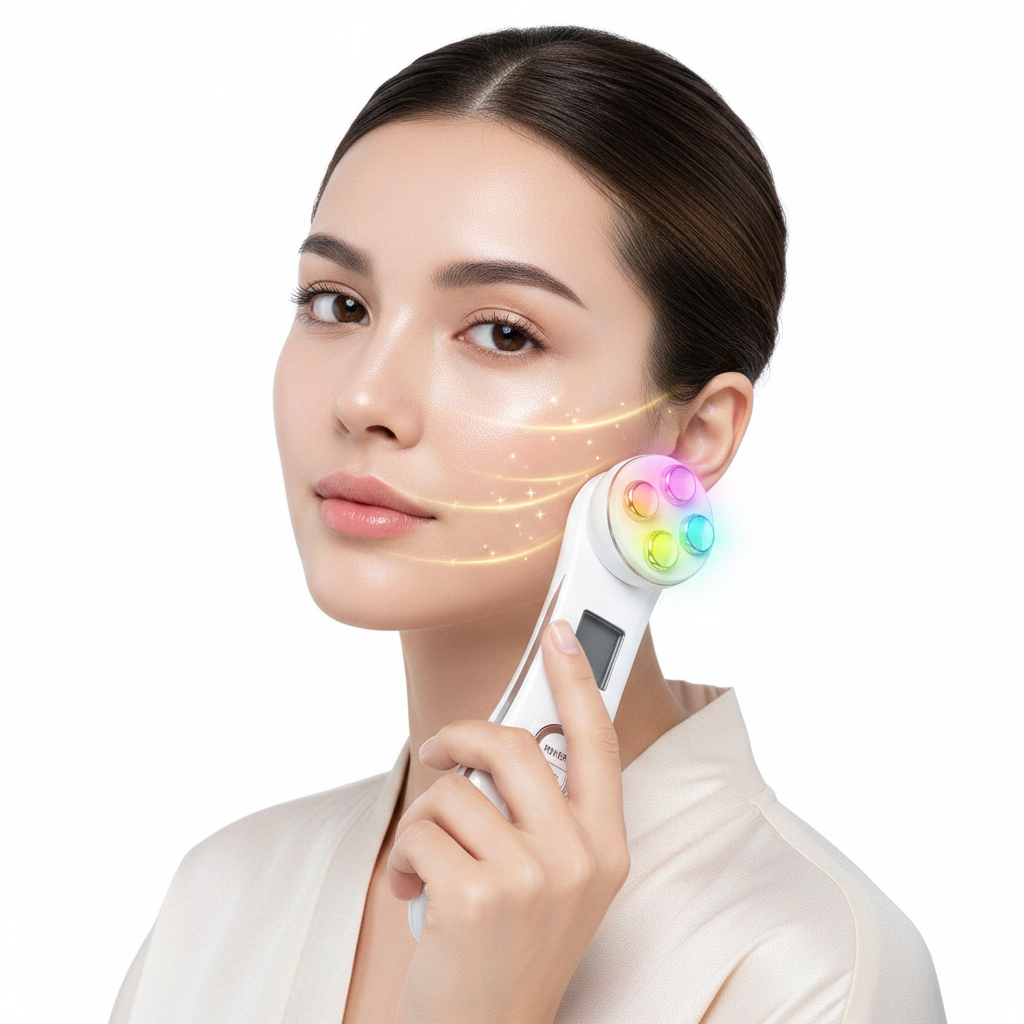 Dispositivo de Beleza de RF com Fototerapia LED – Rejuvenescimento e Antienvelhecimento da Pele
