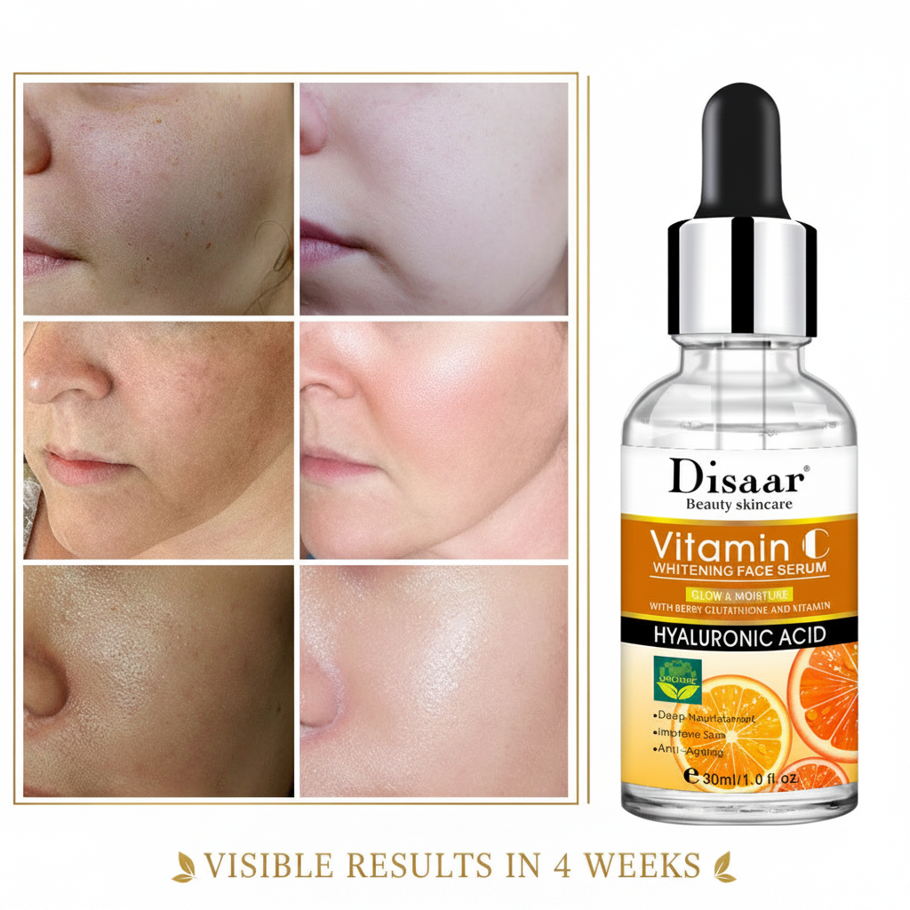 Sérum Facial Ácido Hialurónico e Vitamina C — Iluminador, Anti-Rugas e Hidratante