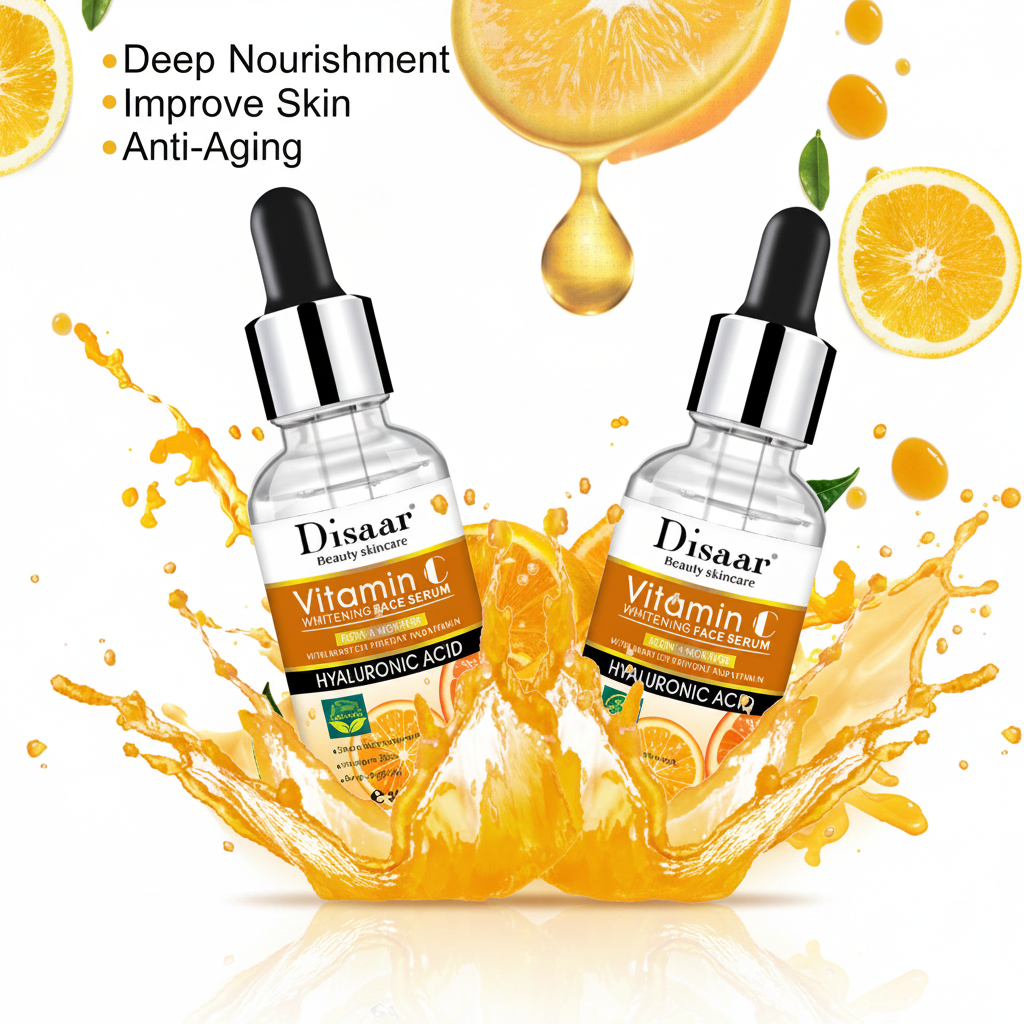 Sérum Facial Ácido Hialurónico e Vitamina C — Iluminador, Anti-Rugas e Hidratante