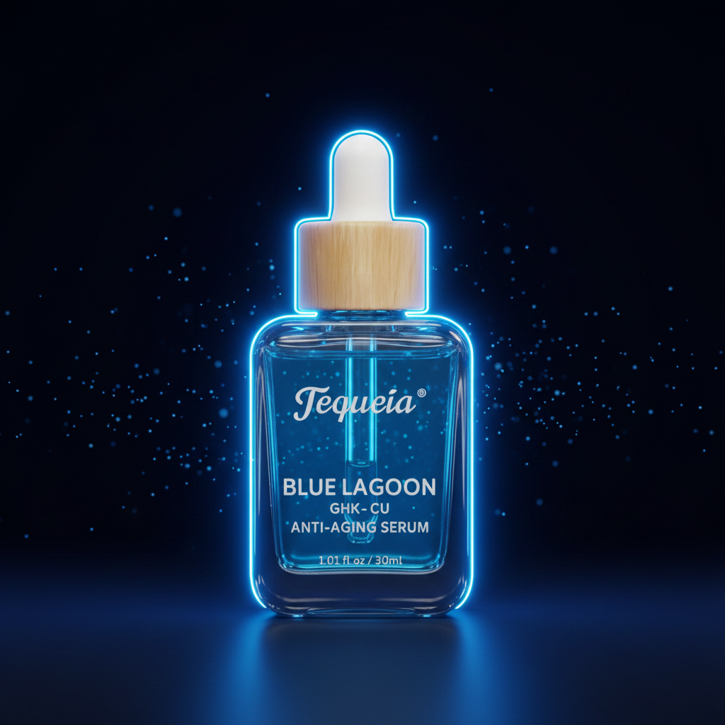 Sérum Calmante de Peptídeos de Cobre Azul GHK-Cu TEQUEIA - Essência Reparadora de Barreira de Dupla Fase para a Longevidade da Pele - 30 ml