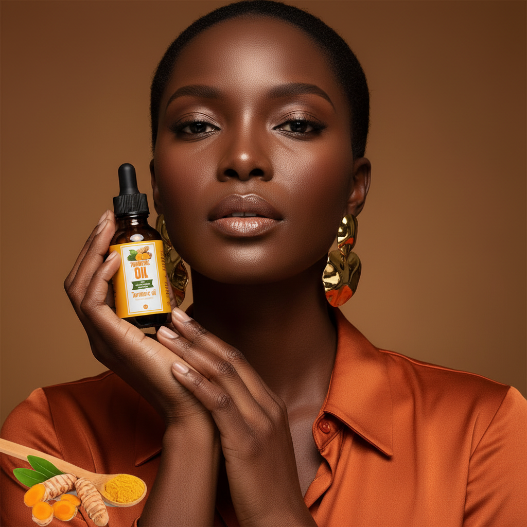 Óleo de Cúrcuma Premium — Corretor de Manchas, Anti-Envelhecimento e Iluminador para Rosto e Corpo 30ml