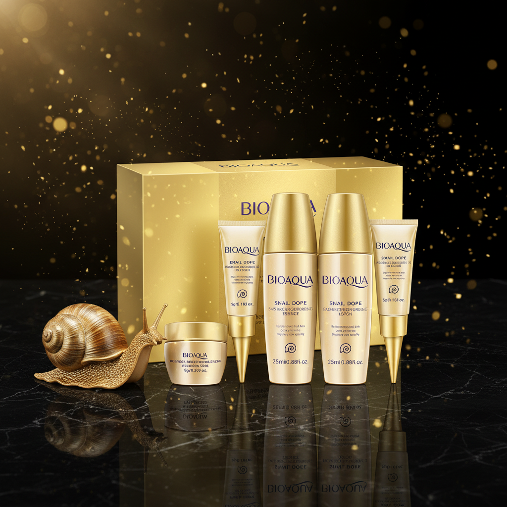 Kit Skincare Snail Dope 5 Peças — Regeneração & Hidratação