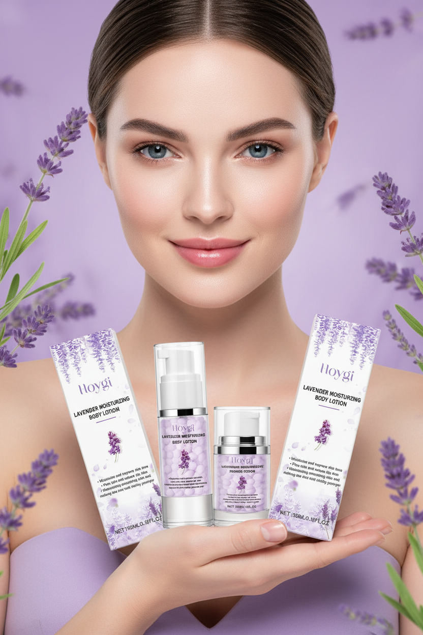 Linha Lavanda — Hidratante Corporal, Creme de Olhos e Creme Facial