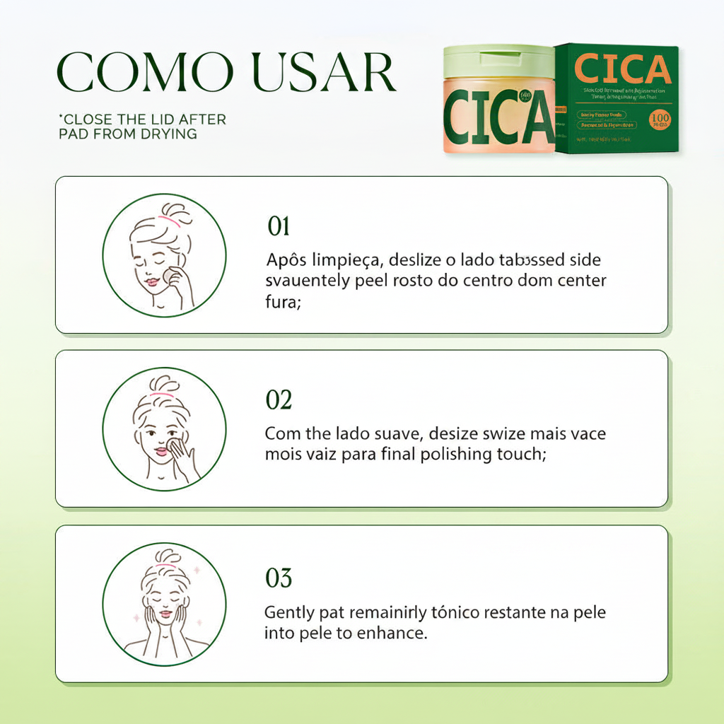Discos de Limpeza e Cuidados de Rosto Centella Asiática Mais Vendidos e Sem Limites 100un. Tk Discos Tónicos para Manchas Escuras