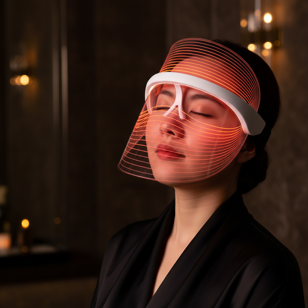 Máscara Facial LED Fotónica 7 Cores — Tratamento Anti-Envelhecimento e Anti-Acne