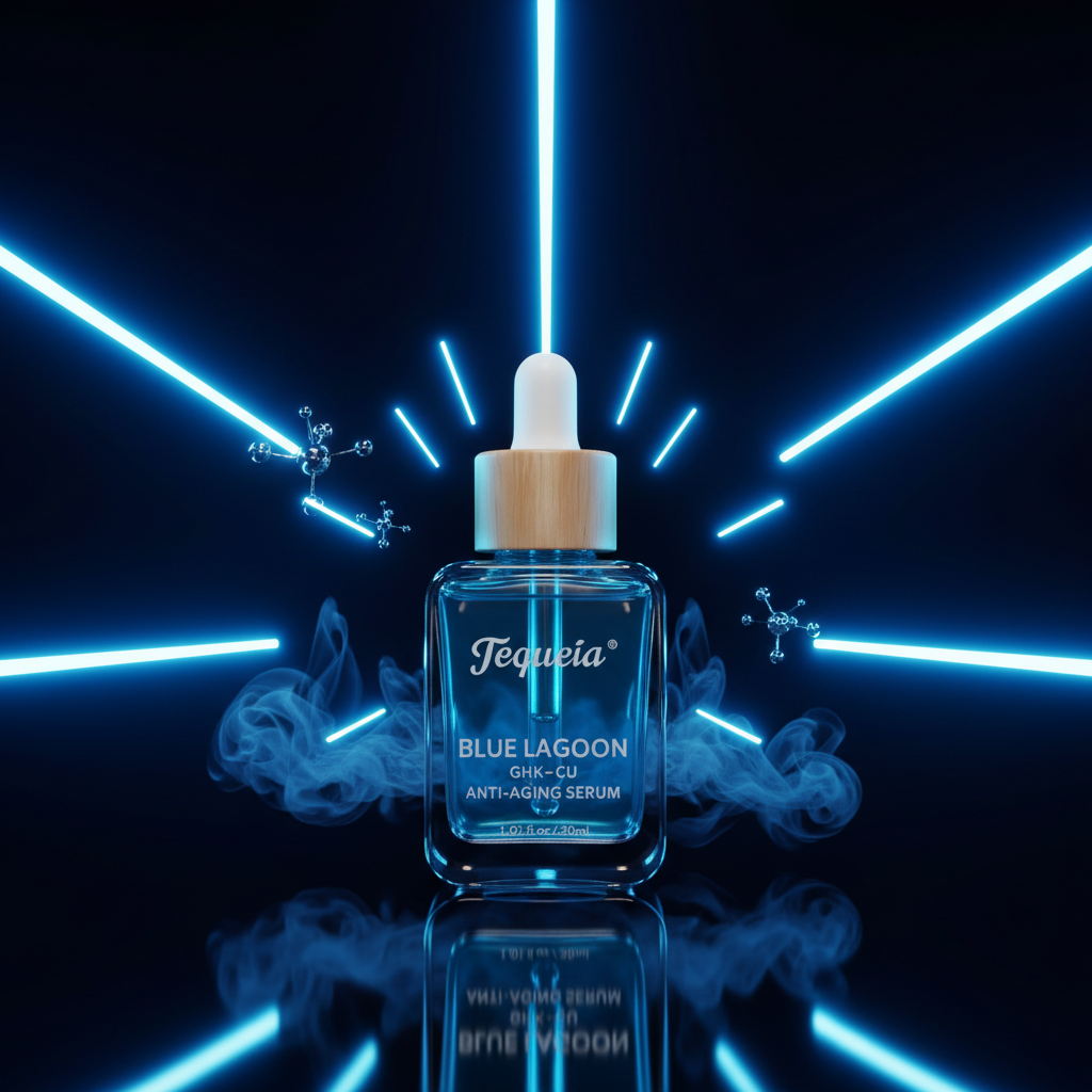 Sérum Calmante de Peptídeos de Cobre Azul GHK-Cu TEQUEIA - Essência Reparadora de Barreira de Dupla Fase para a Longevidade da Pele - 30 ml