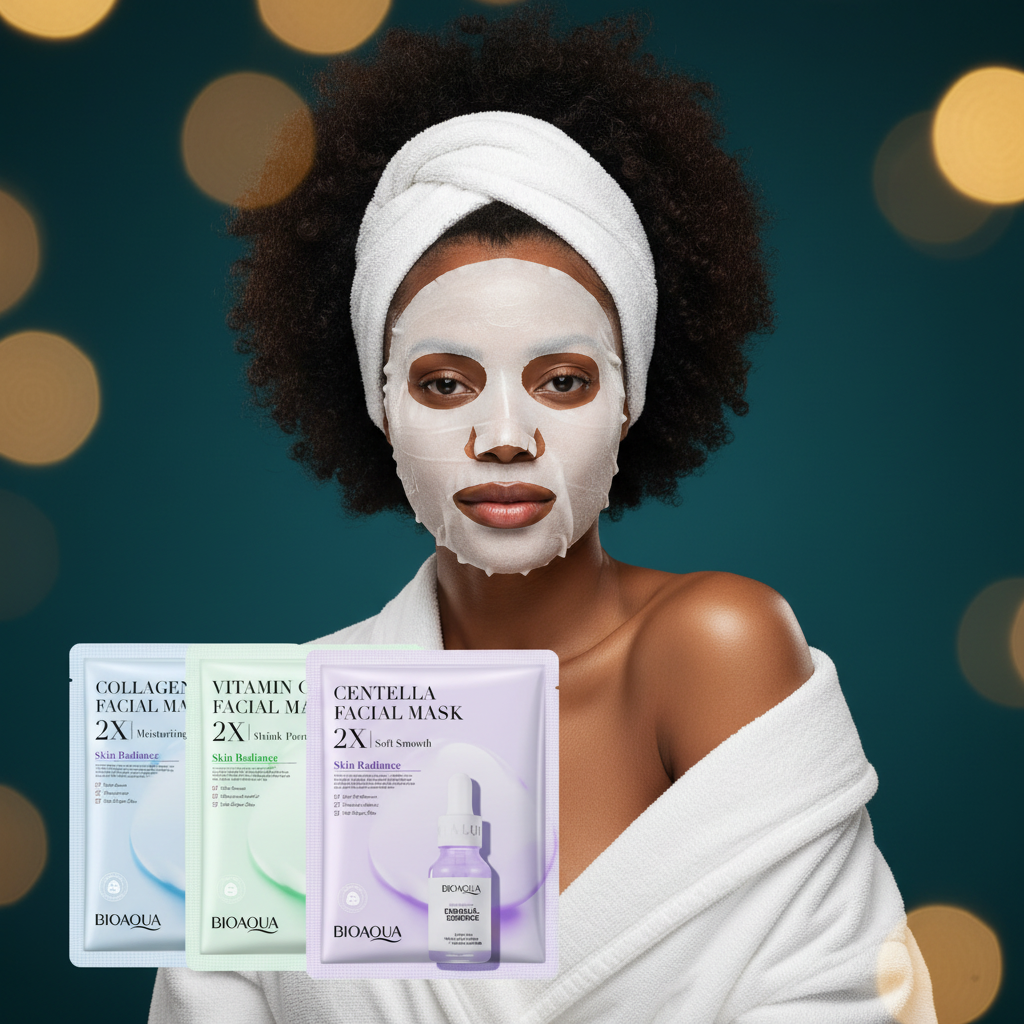 Máscara Facial de Colagénio Hidratante Refirmante Máscara em Tecido com Ácido Hialurónico Máscaras Faciais de Gel para Cuidados de Beleza da Pele