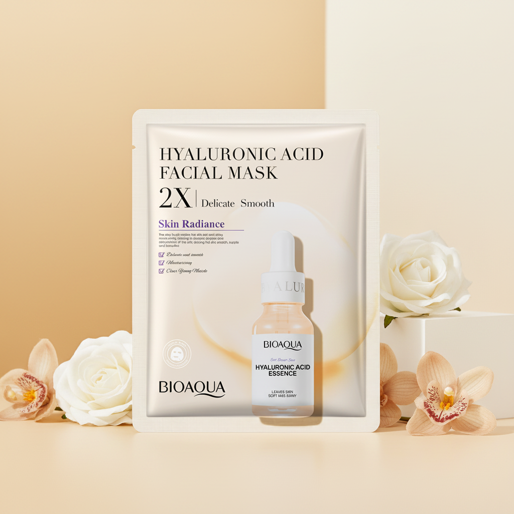 Máscara Facial de Colagénio Hidratante Refirmante Máscara em Tecido com Ácido Hialurónico Máscaras Faciais de Gel para Cuidados de Beleza da Pele