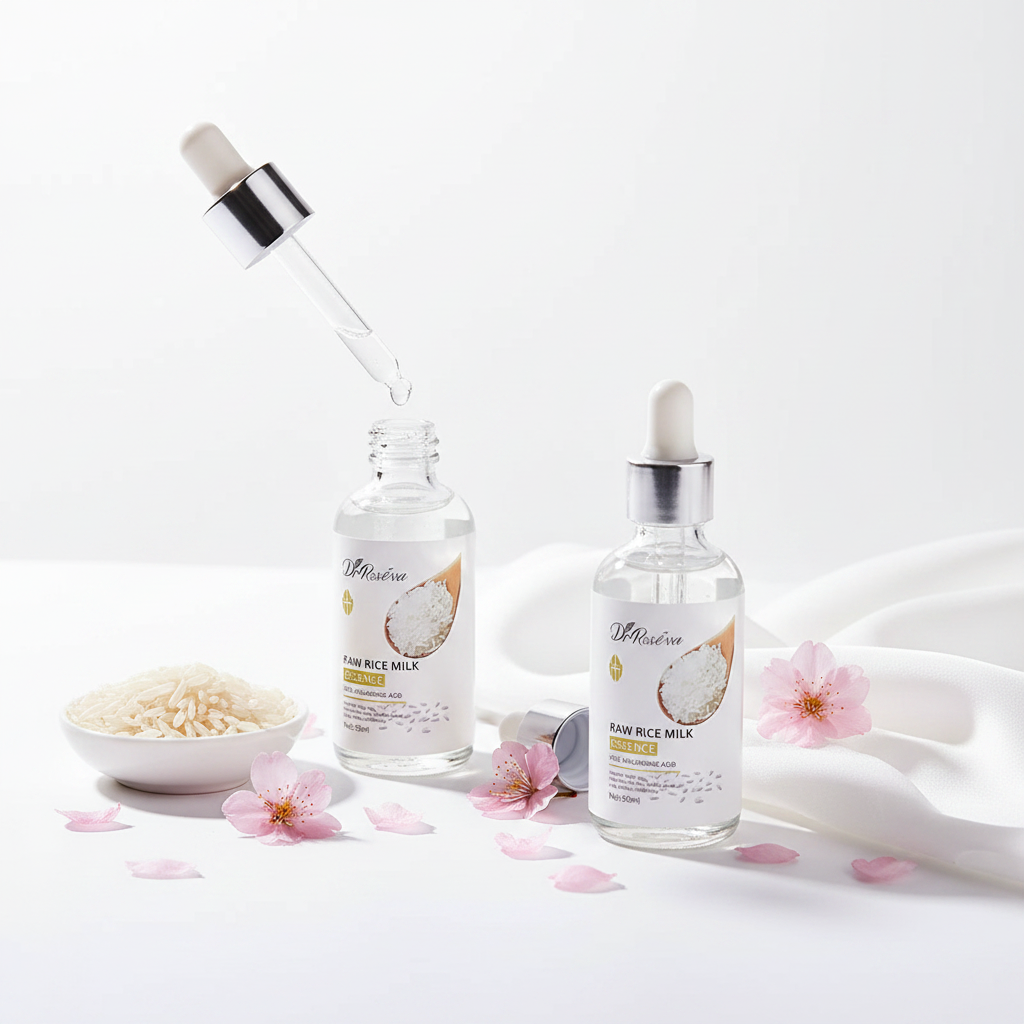 Sérum de Ácido Hialurónico Antirrugas Hidratante com Extrato de Arroz