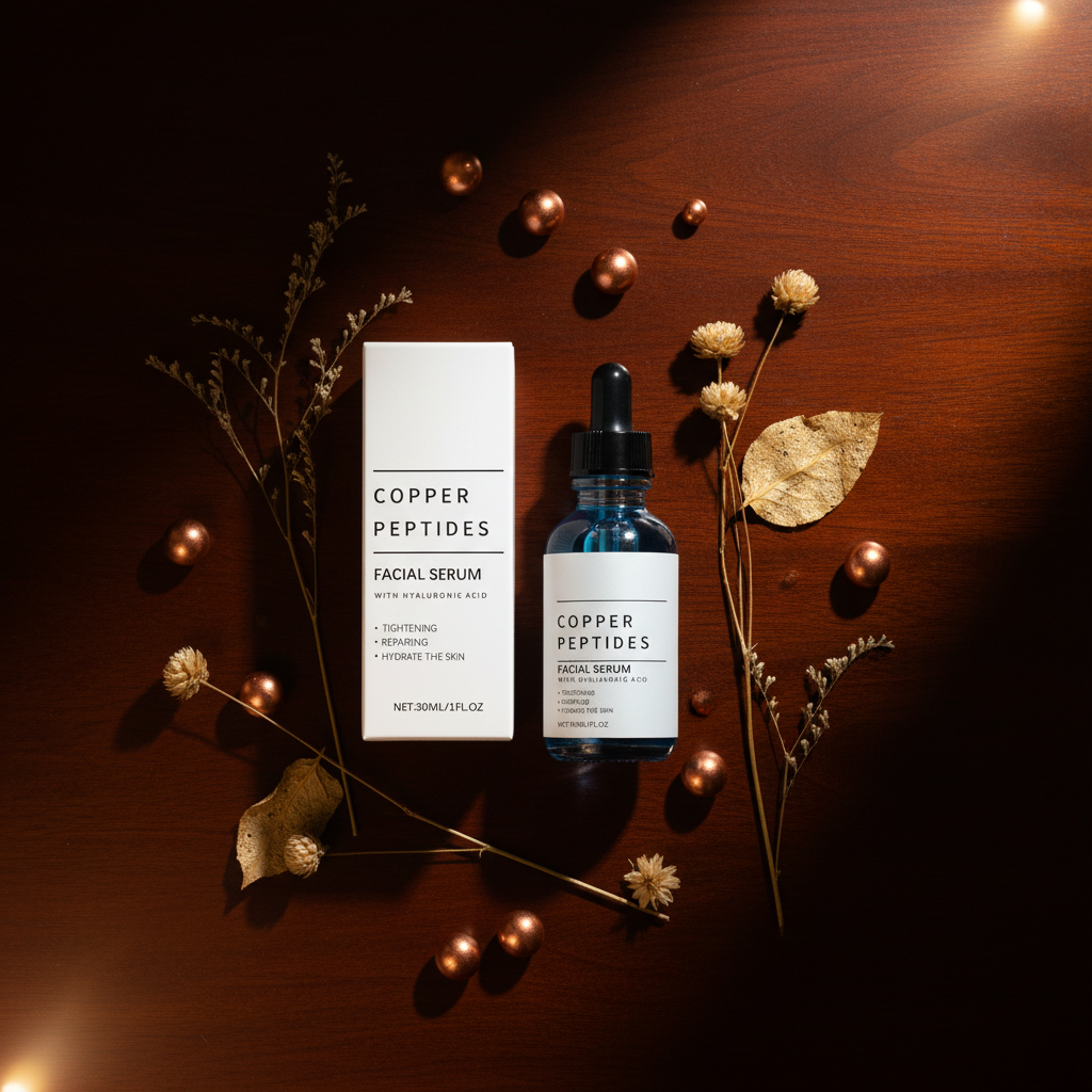 Sérum Facial de Péptidos de Cobre com Ácido Hialurónico — Firmeza, Reparação e Hidratação Intensa 30ml