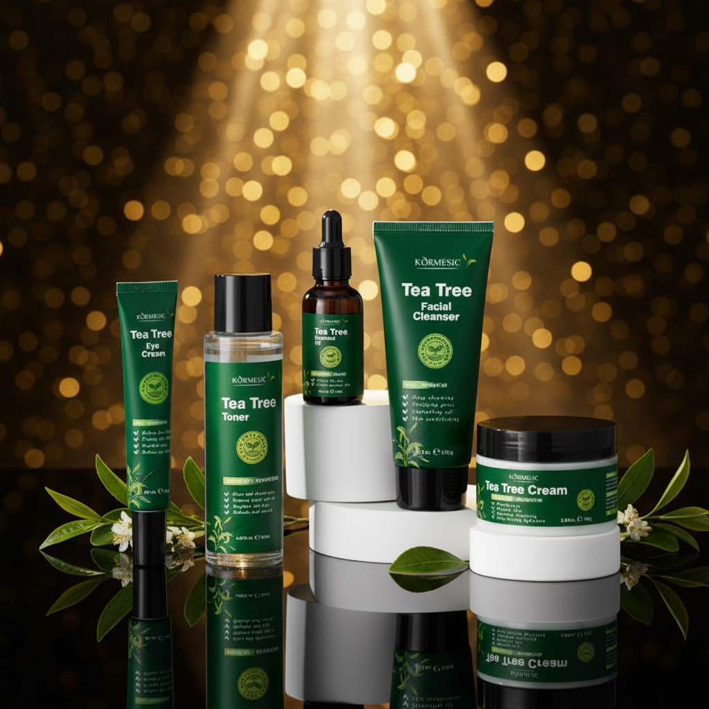Kit Skincare Tea Tree 5 Peças — Purificação & Controlo de Acne