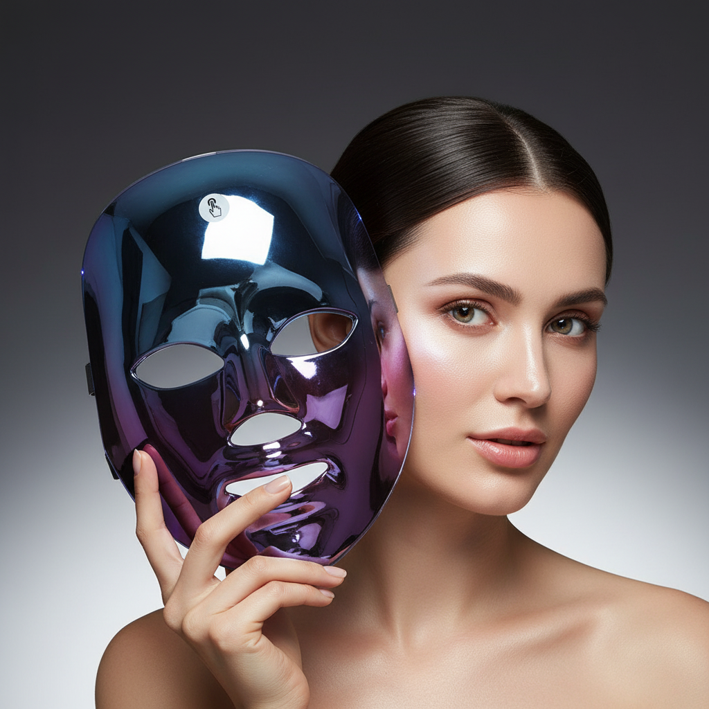 Máscara Facial LED Recarregável Acne e Sardas Máscara LED de Luz Colorida