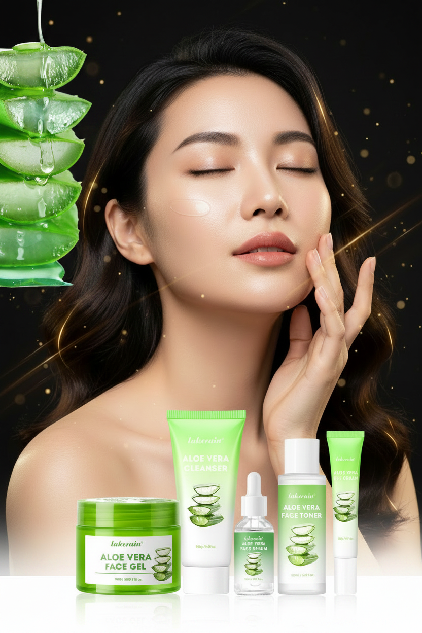Kit Skincare Aloe Vera 5 Peças — Hidratação Natural & Calmante