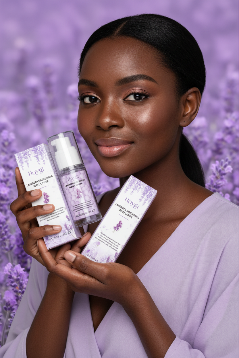 Linha Lavanda — Hidratante Corporal, Creme de Olhos e Creme Facial