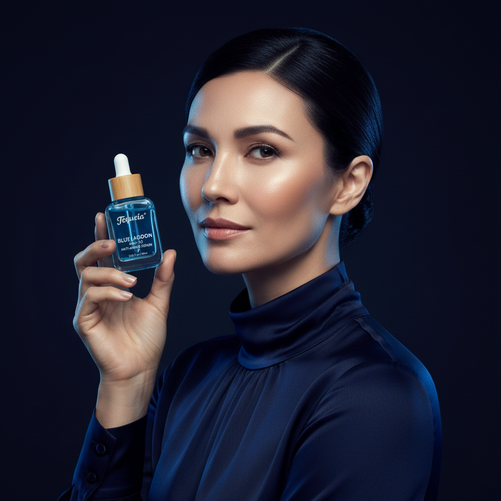 Sérum Calmante de Peptídeos de Cobre Azul GHK-Cu TEQUEIA - Essência Reparadora de Barreira de Dupla Fase para a Longevidade da Pele - 30 ml