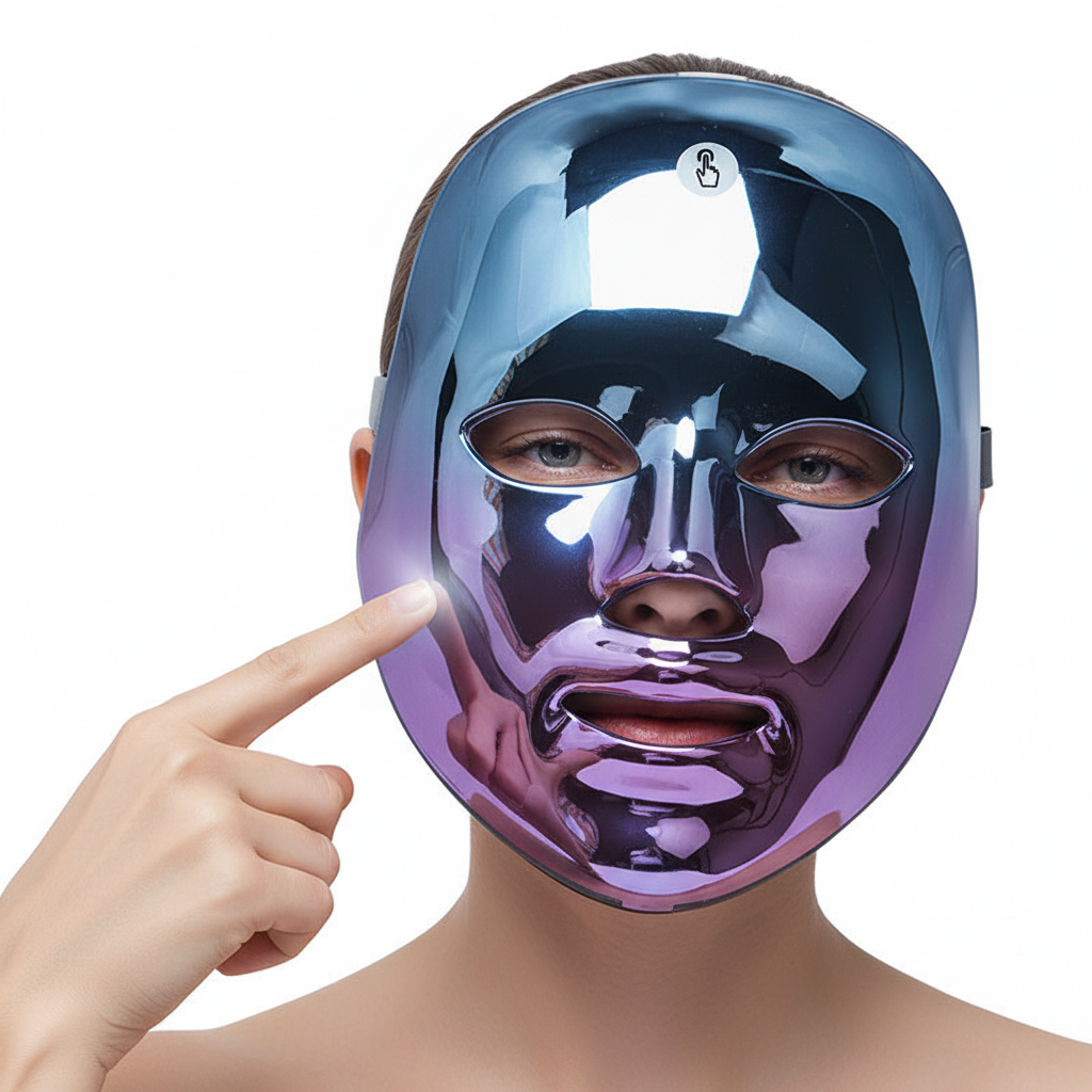 Máscara Facial LED Recarregável Acne e Sardas Máscara LED de Luz Colorida