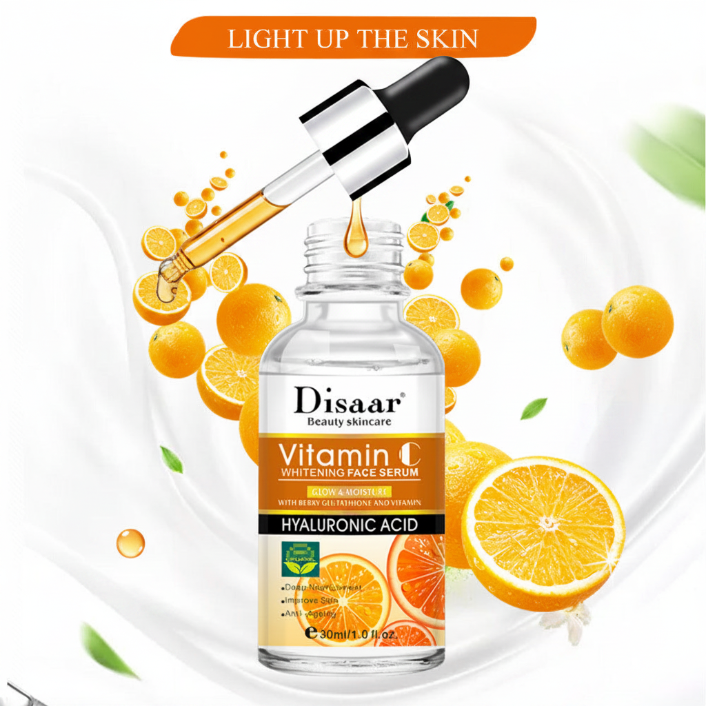 Sérum Facial Ácido Hialurónico e Vitamina C — Iluminador, Anti-Rugas e Hidratante