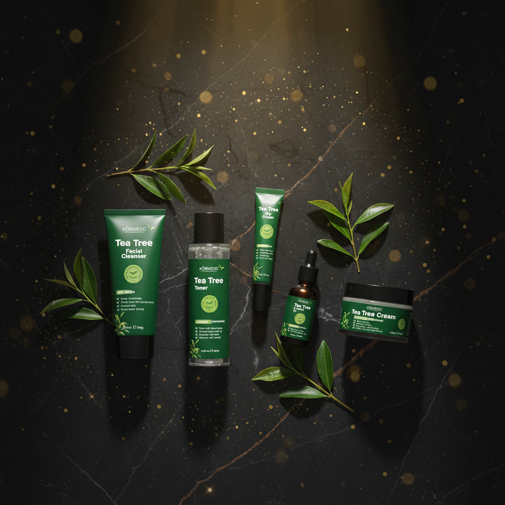 Kit Skincare Tea Tree 5 Peças — Purificação & Controlo de Acne
