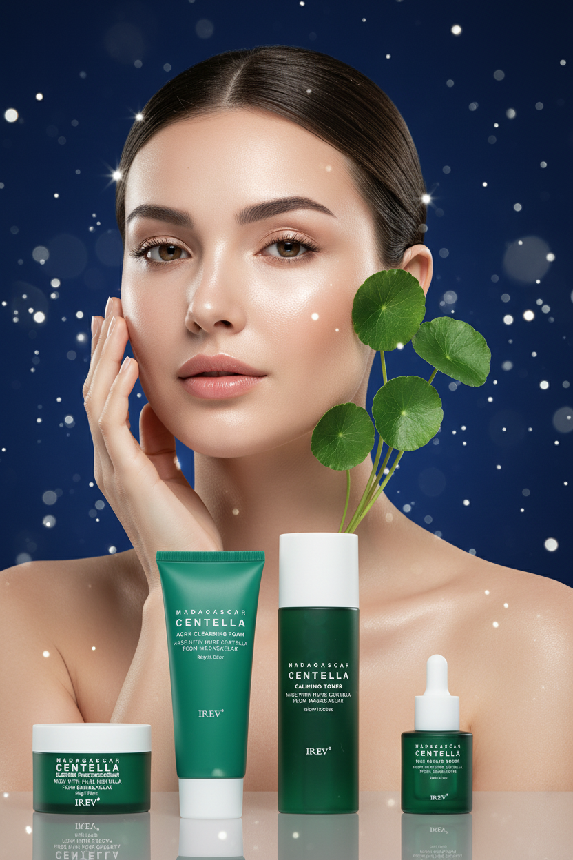 Kit Skincare Centella Asiatica 5 Peças — Calmante & Reparador