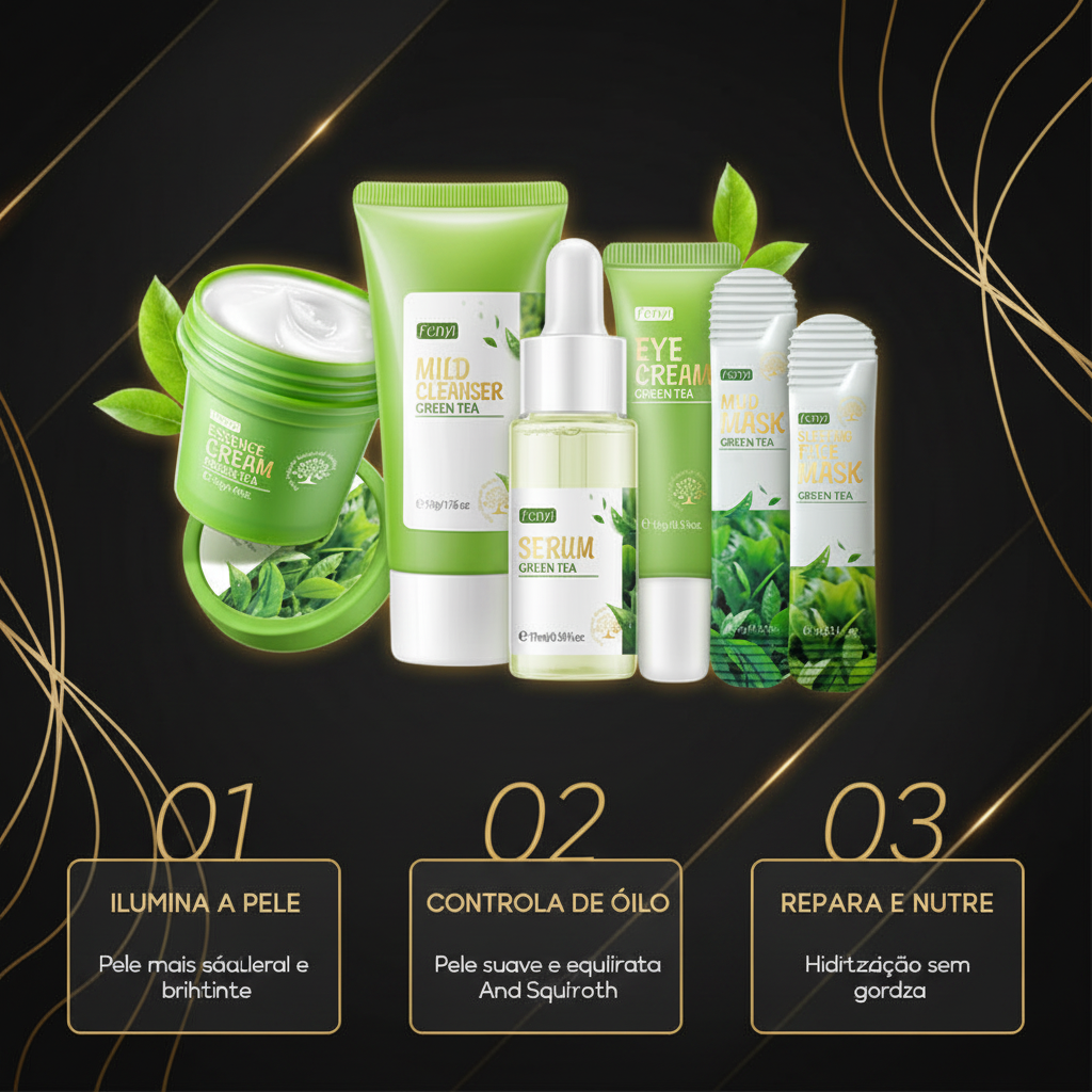 Kit Skincare Chá Verde Fenyi 6 Peças — Purificação & Antioxidante