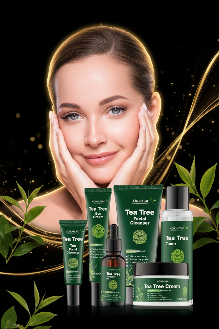 Kit Skincare Tea Tree 5 Peças — Purificação & Controlo de Acne