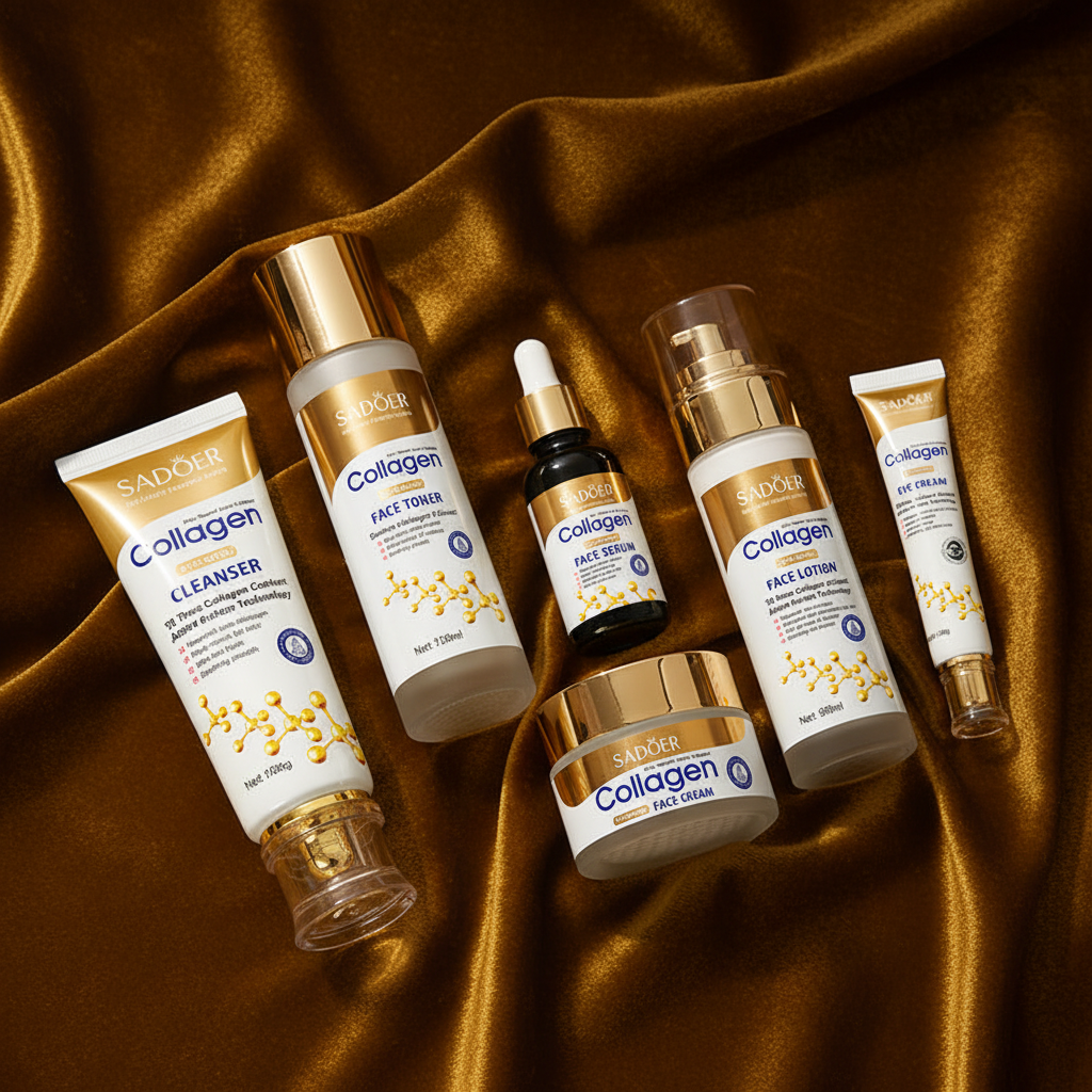Kit Skincare Colágenio 6 Peças — Firmeza, Hidratação e Nutrição