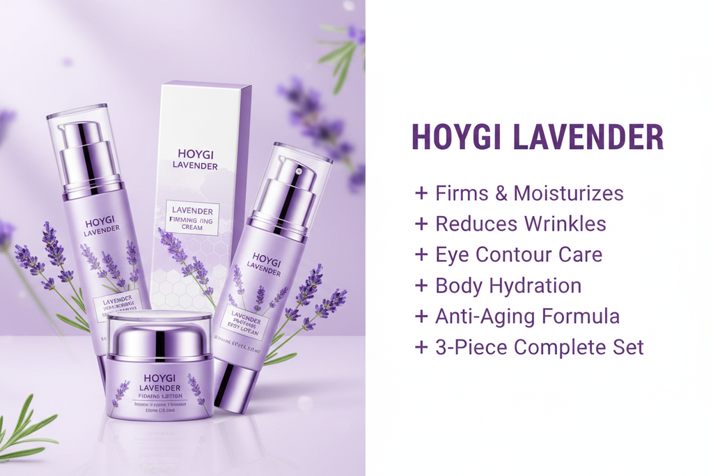 Linha Lavanda — Hidratante Corporal, Creme de Olhos e Creme Facial
